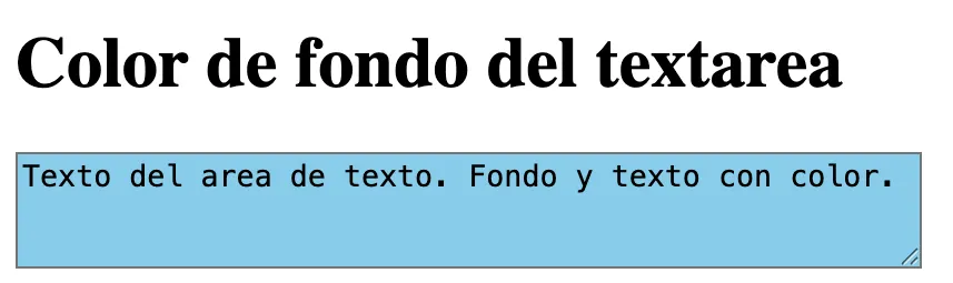 Color del fondo del textarea